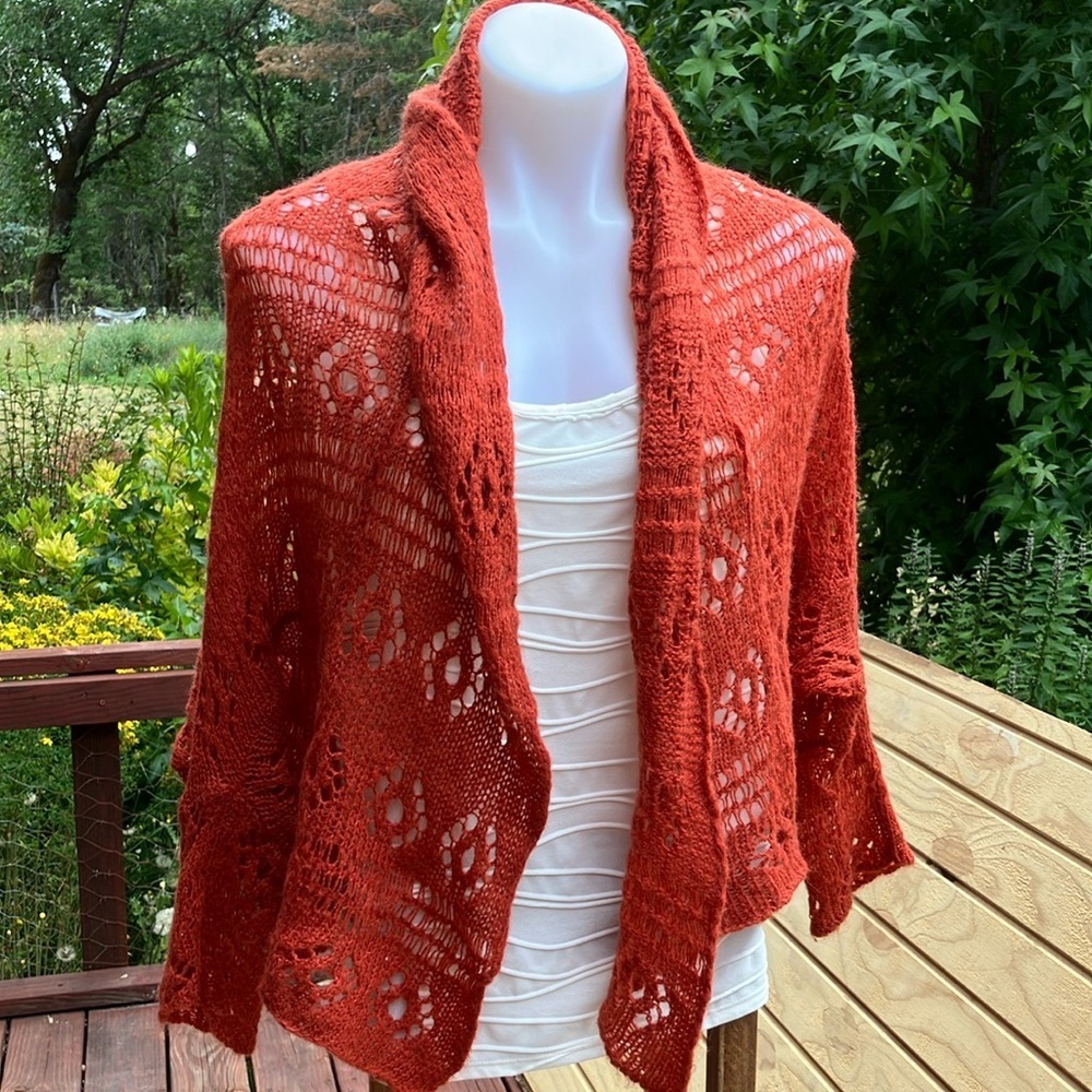 mohair & wool loose knit cardigan sweater by Wooden Ships